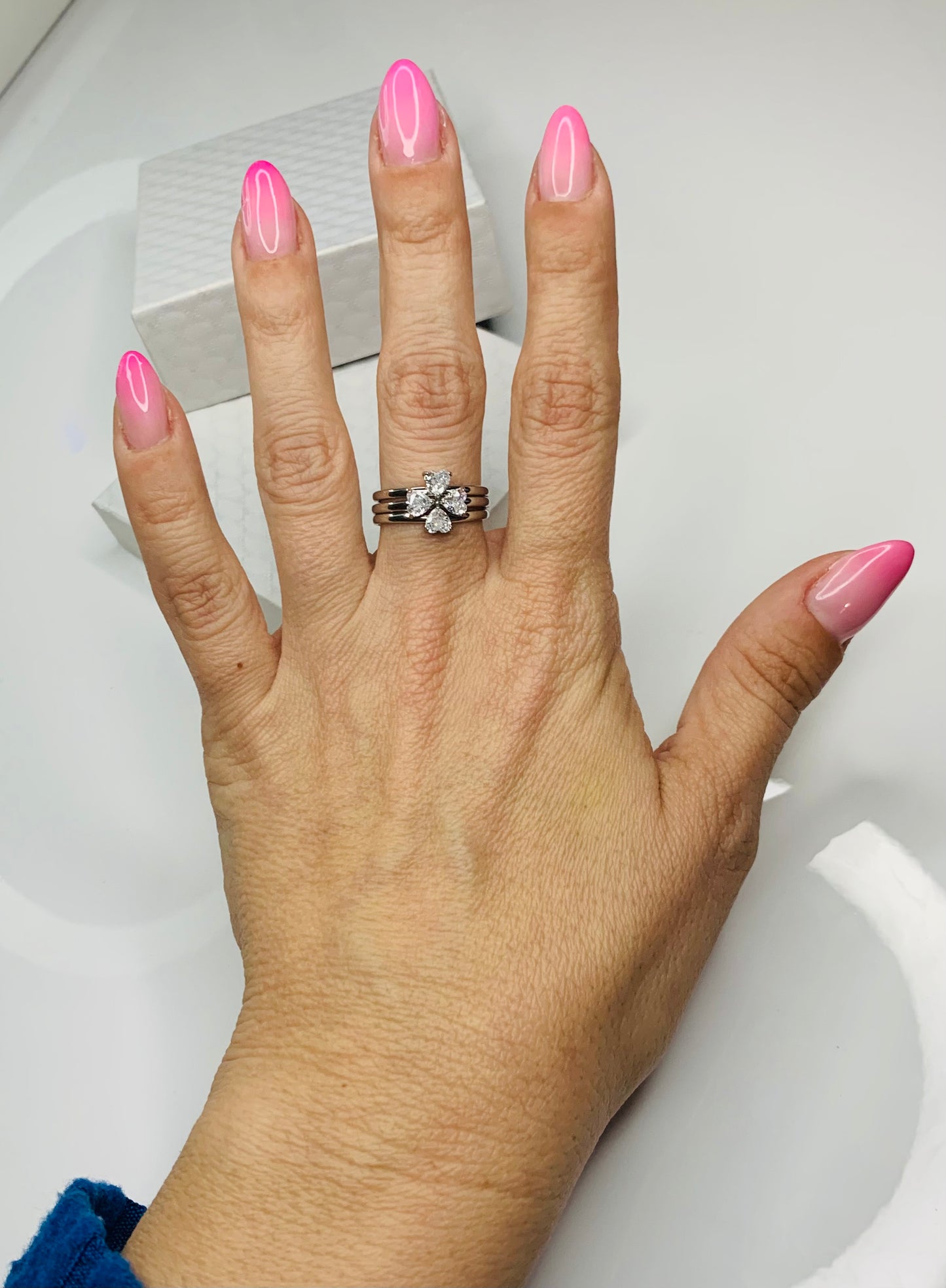 Anello 3 fedine con zircone