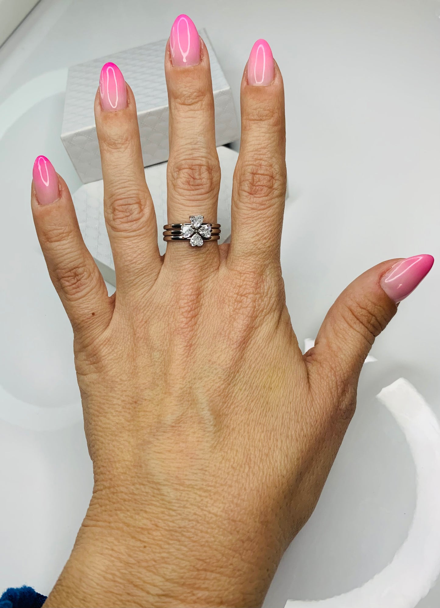 Anello 3 fedine con zircone
