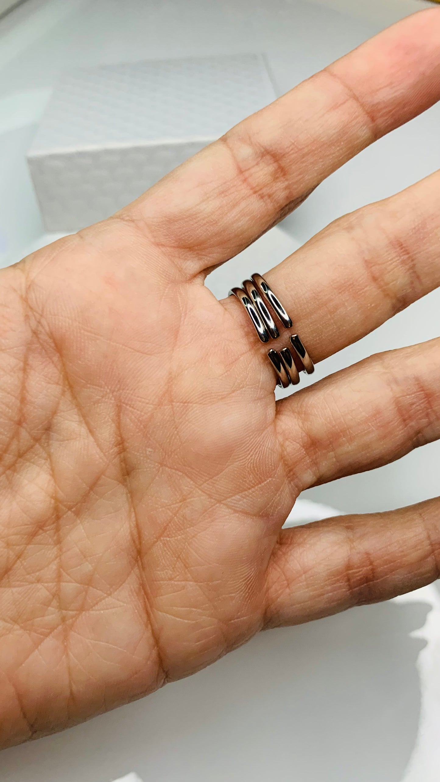 Anello 3 fedine con zircone