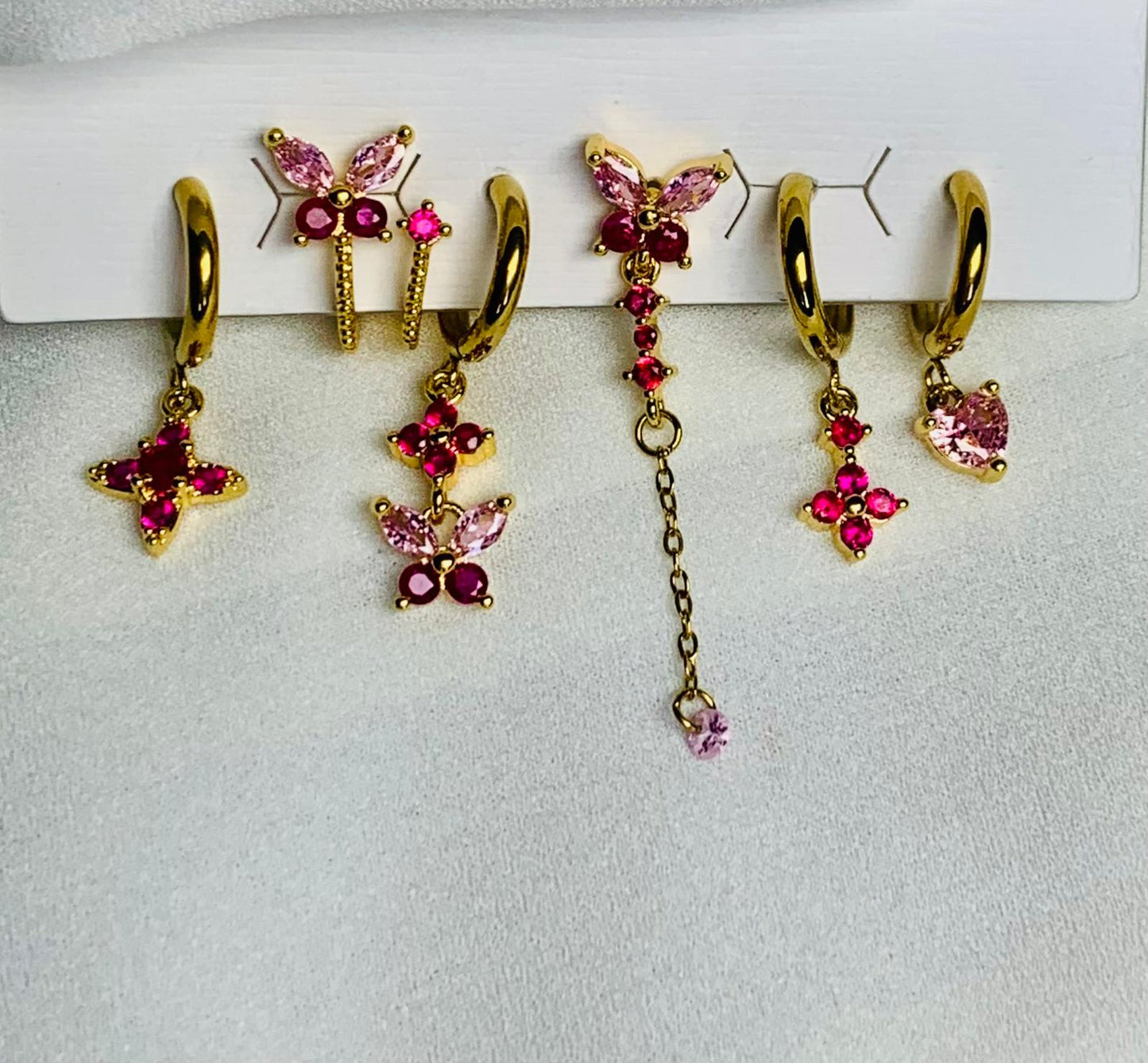 set 6 orecchini farfalla realizzati in acciaio inossidabile 316L
